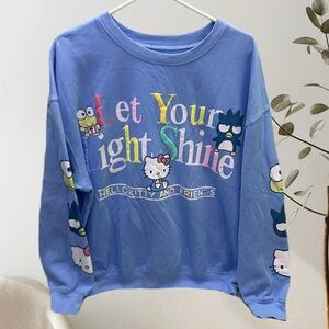 Sanrio Light Blue Hello Kitty Crew Neck Sweater XL